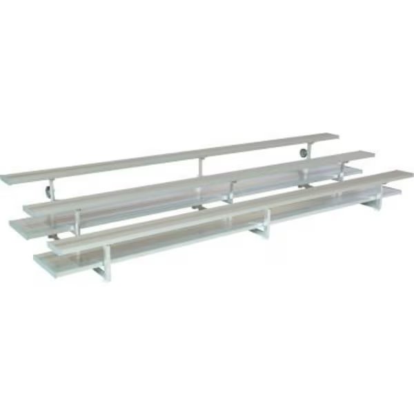 3 Row National Rep Tip N Roll Aluminum Bleacher, 12' Long, Double Footboard, Gt Grandstands By Ultraplay, Mfr#: TR-0312PRF